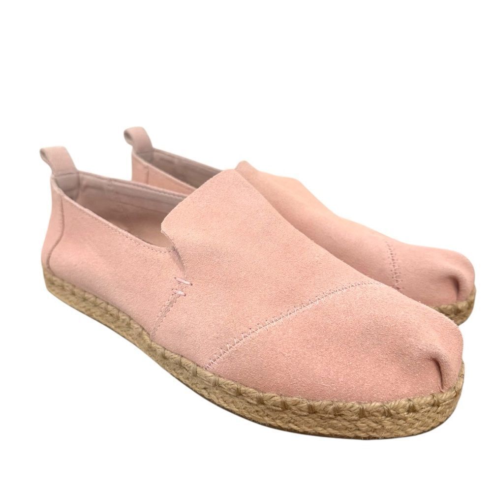 Toms Pale Pink Suede  Alpargata  Espadrille Shoes Size 7.5